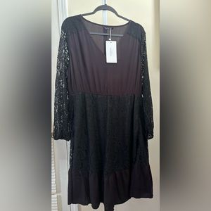 Bloomchic Lace Embellished Black Dress~Size 14/16